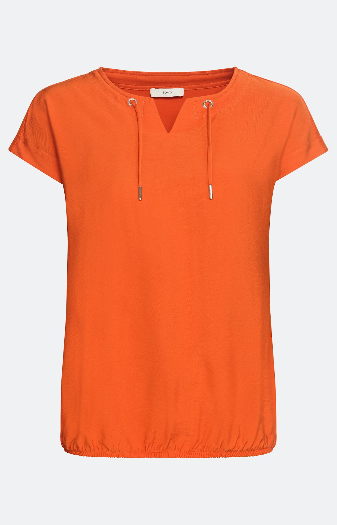 Shirt met korte mouwen in materialenmix