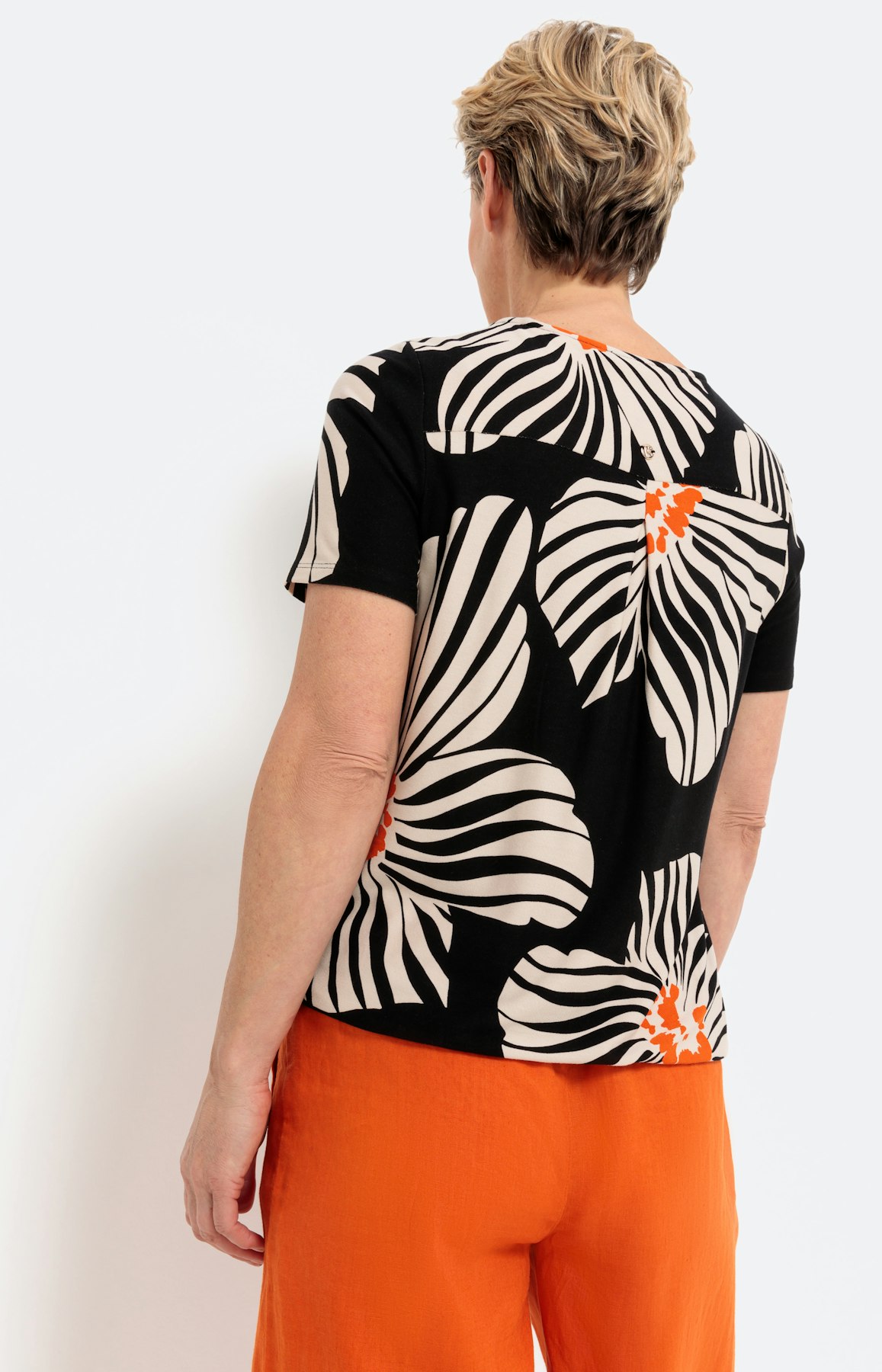 Gebloemd T-shirt met korte mouwen