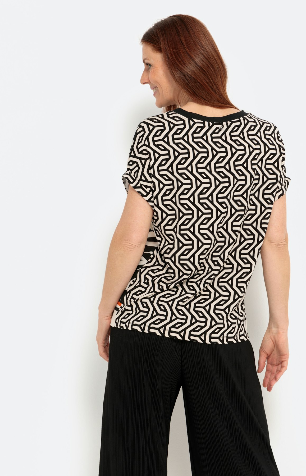 Shirt met korte mouwen en panneaux-print