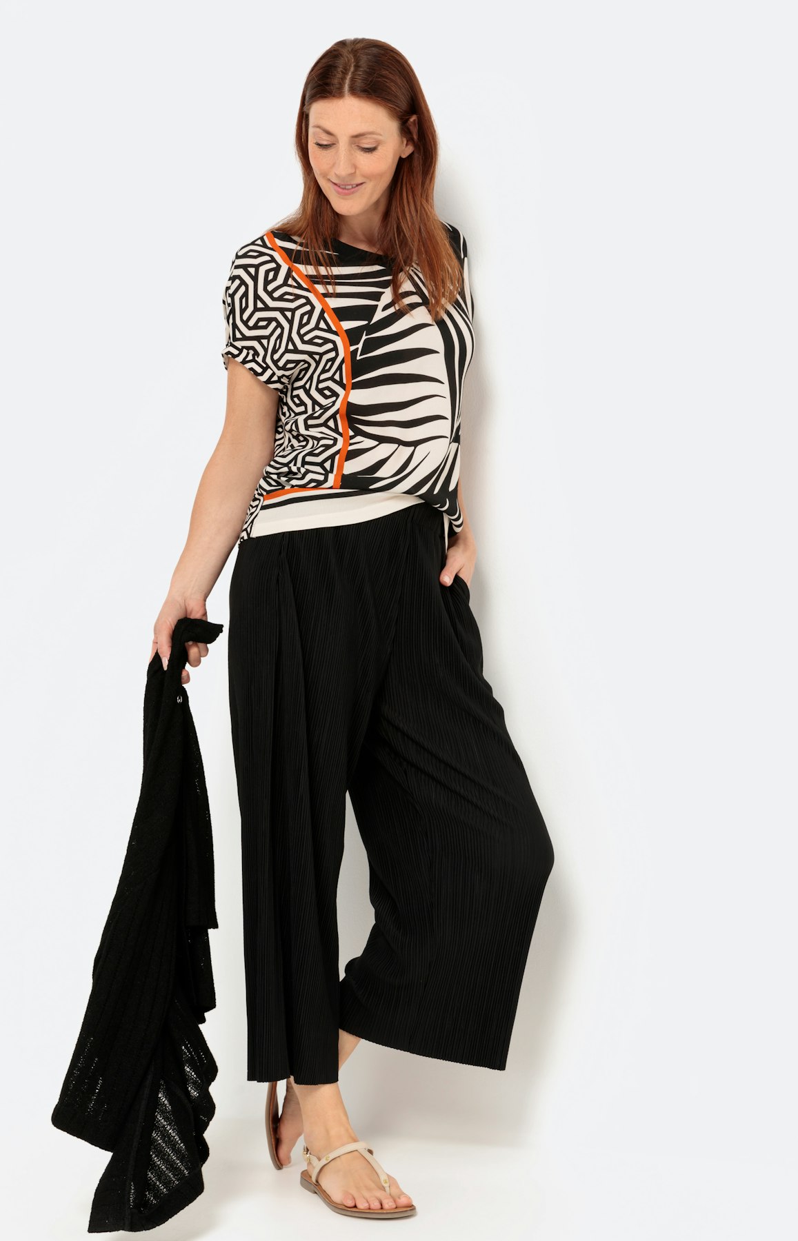 Shirt met korte mouwen en panneaux-print