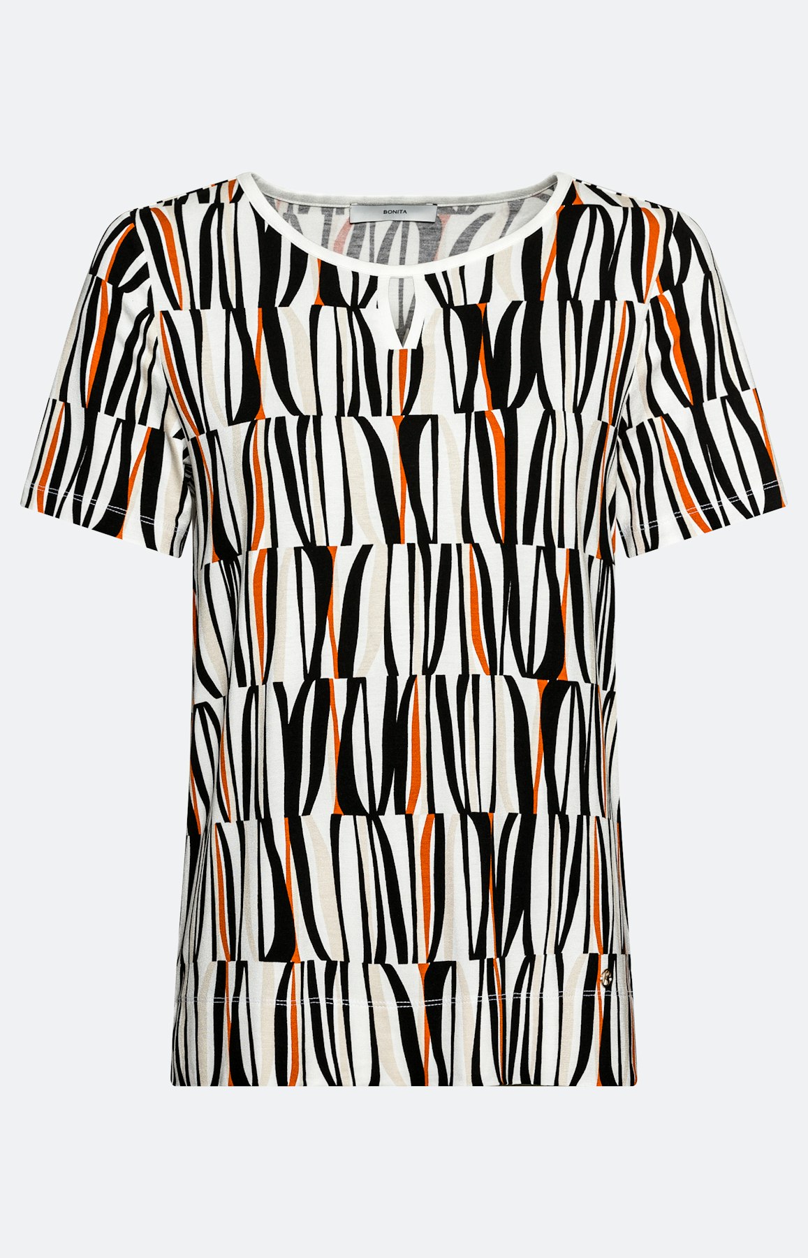 Abstrakt gestreiftes Kurzarm-Shirt