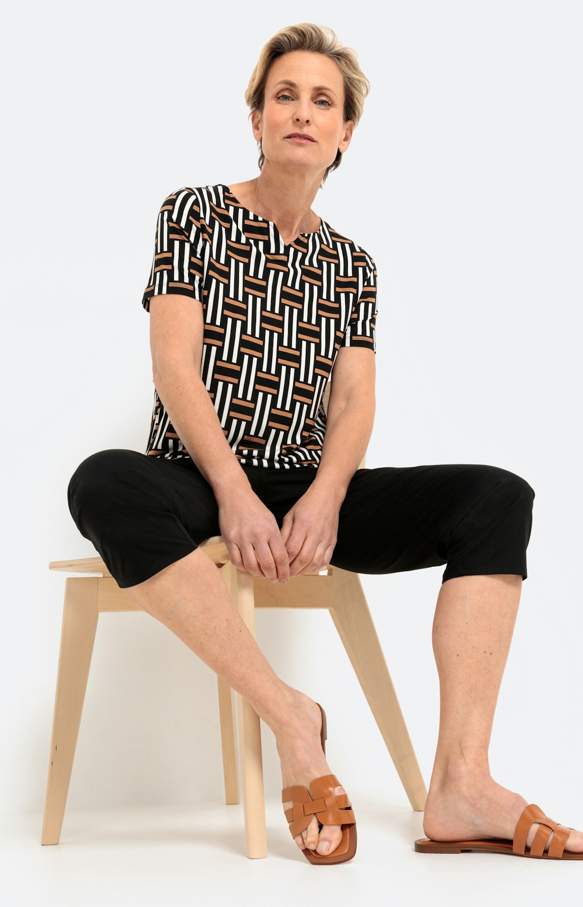 T-shirt met korte mouwen in golfstijl