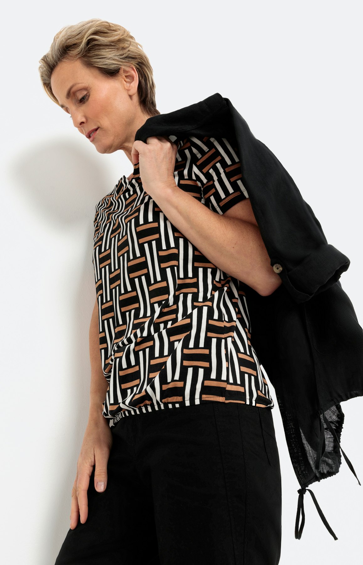 T-shirt met korte mouwen in golfstijl