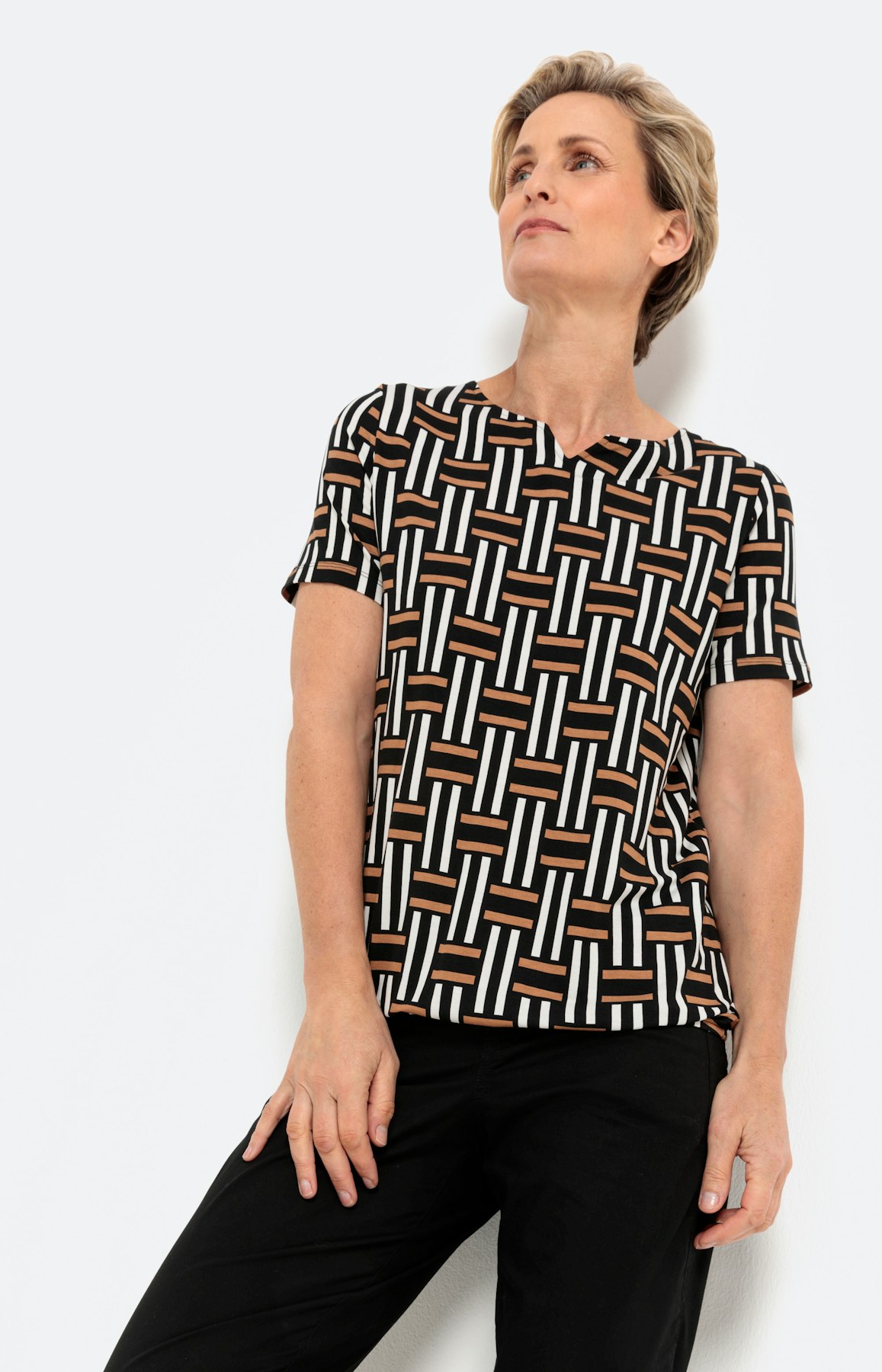 T-shirt met korte mouwen in golfstijl