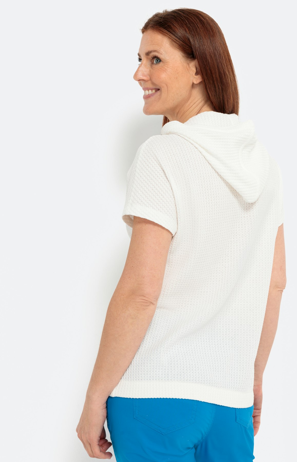 T-Shirt mit Kapuze, weiss