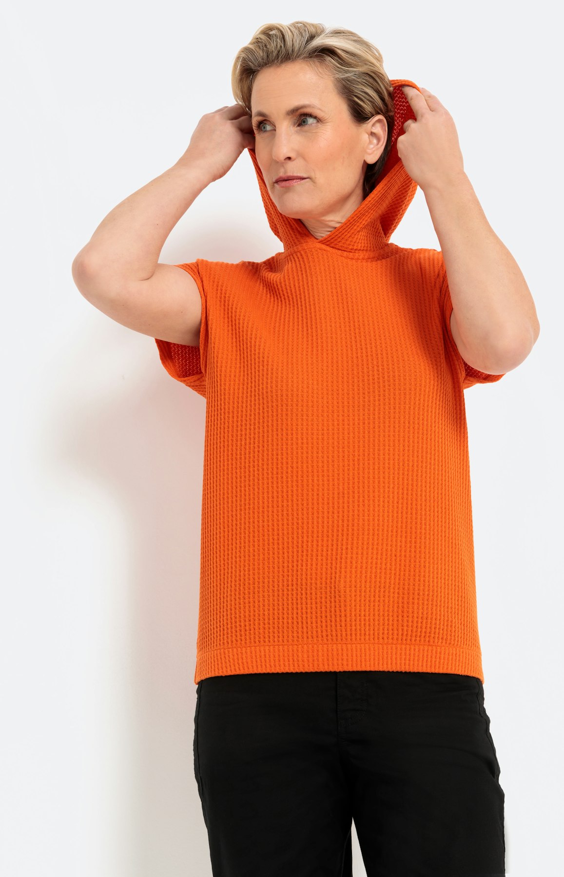 T-shirt met capuchon, oranje