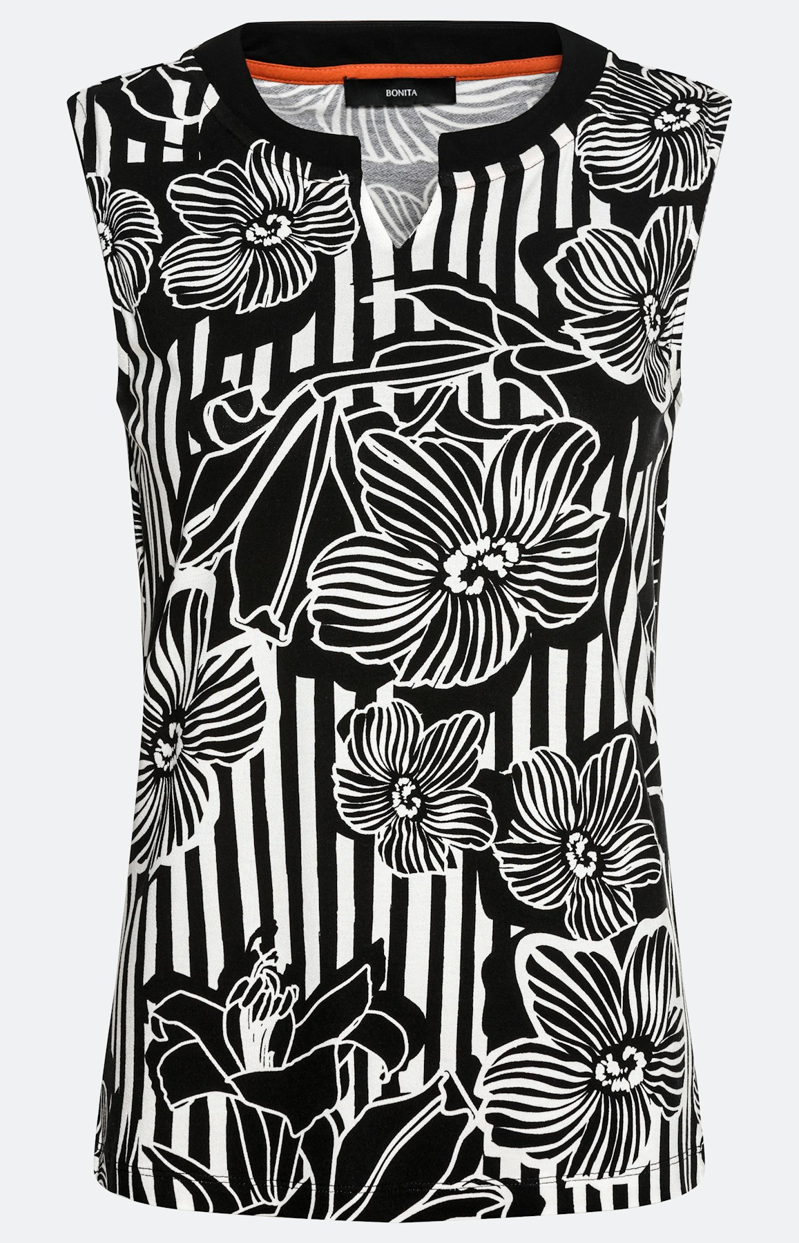 Gedessineerde top met kleine kraag