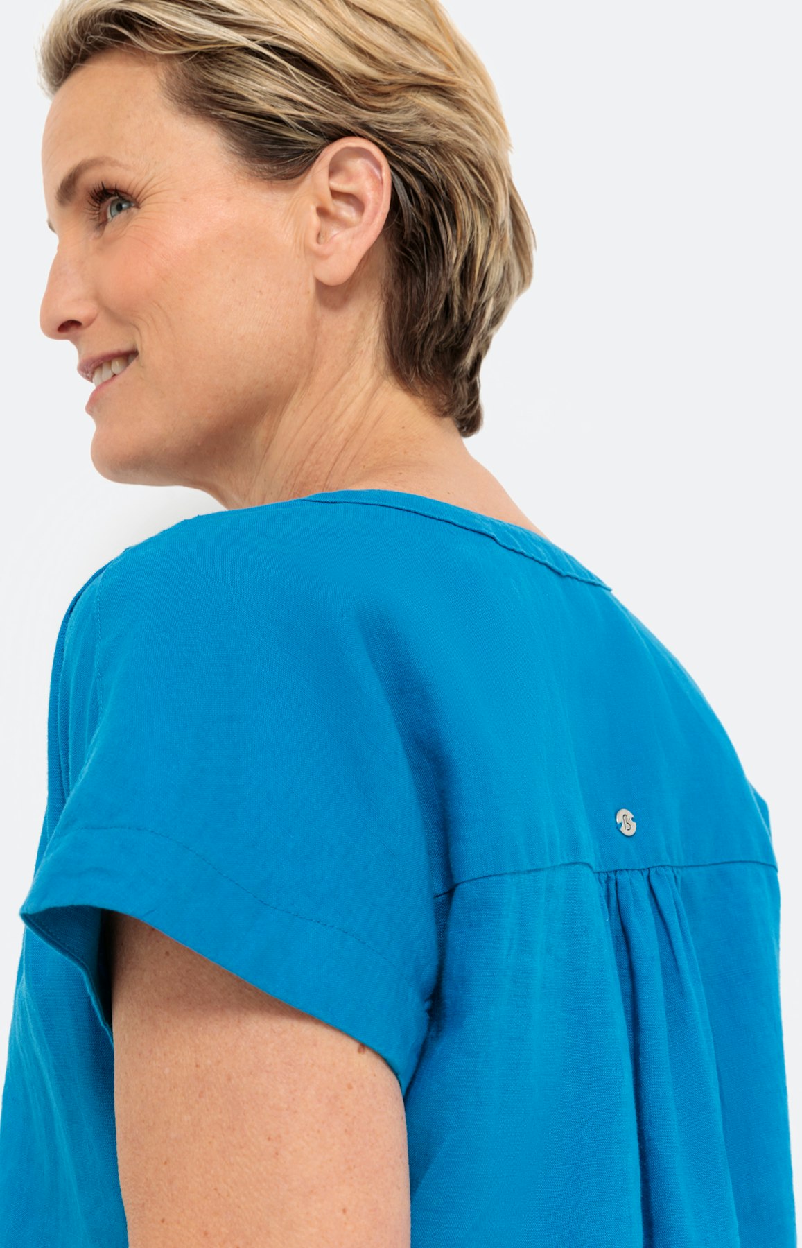 Linnen jurk in tuniekstijl, blauw