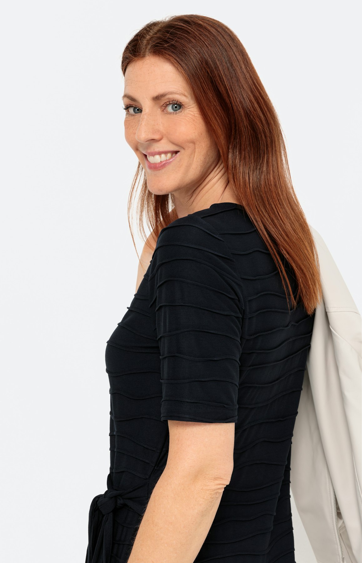 Jersey-Kleid im Wickellook, marine