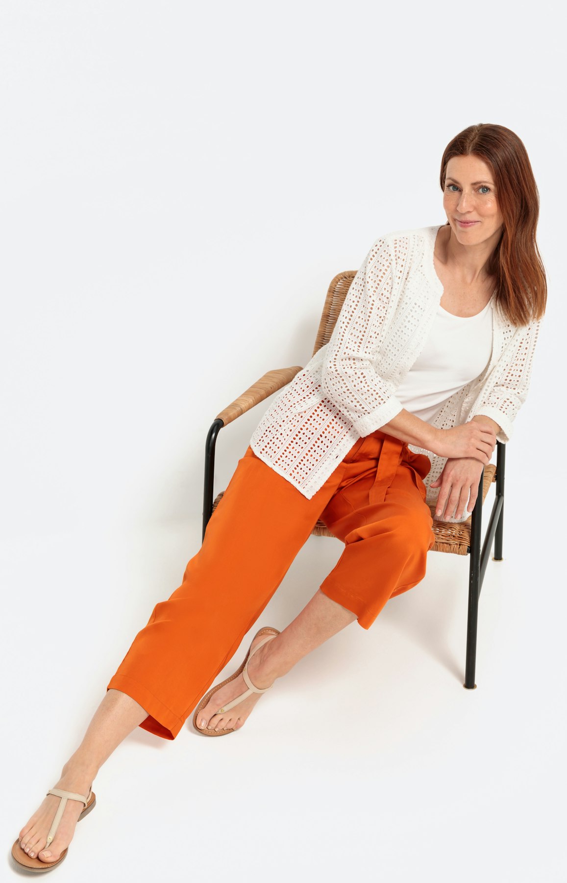 Lyocell -culotte, oranje