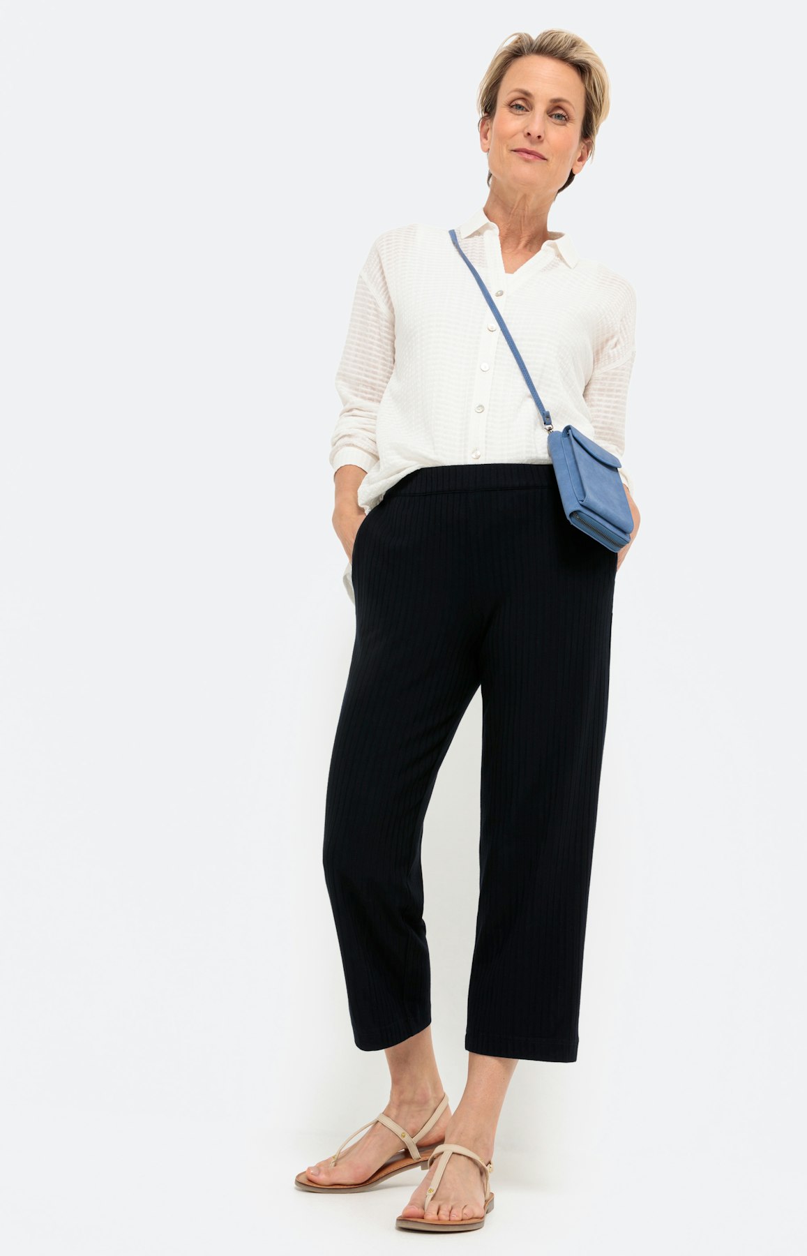 Jersey culotte met stretchband, navy