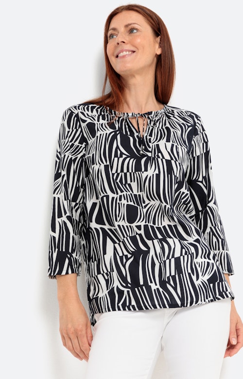 Bluse mit 3/4-Ärmel und All Over-Print