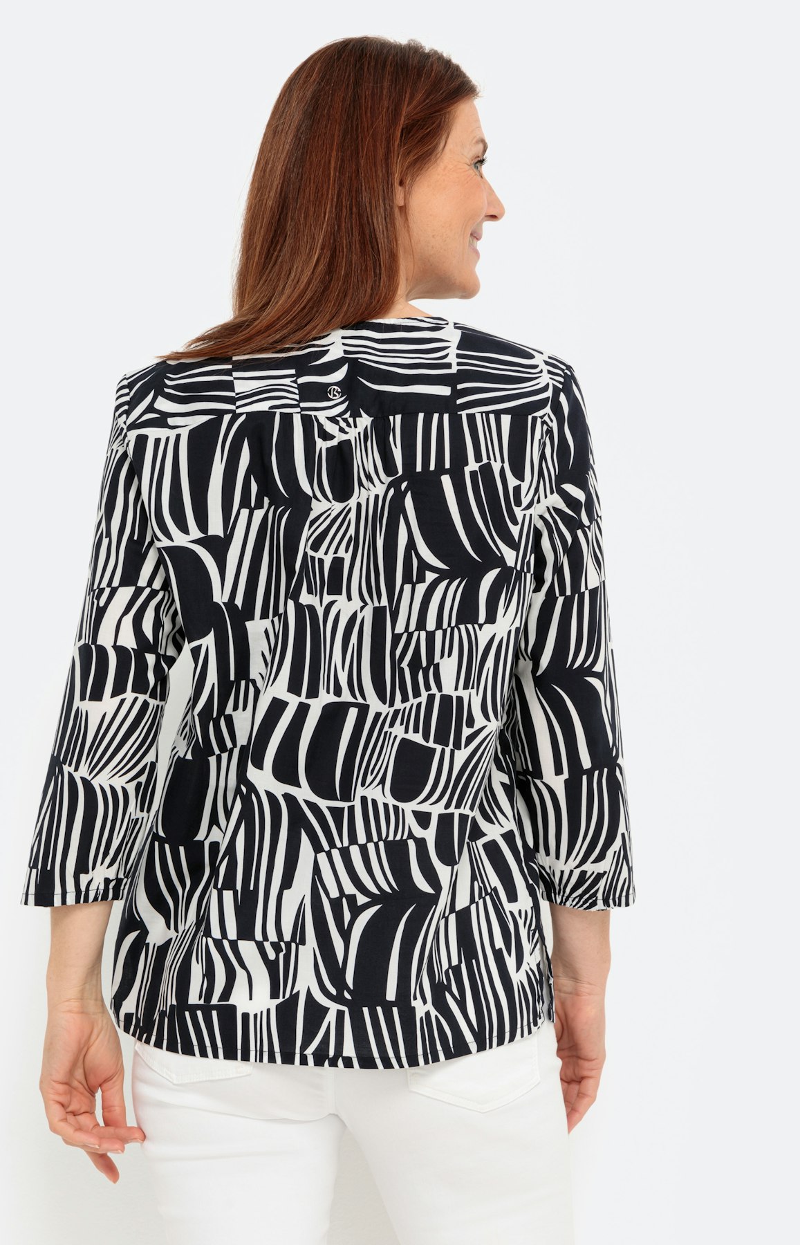 Blouse met 3/4-mouwen en print all-over