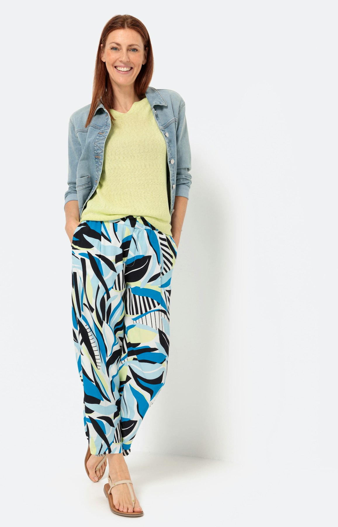 luftiger Halbarm-Pullover, gelb