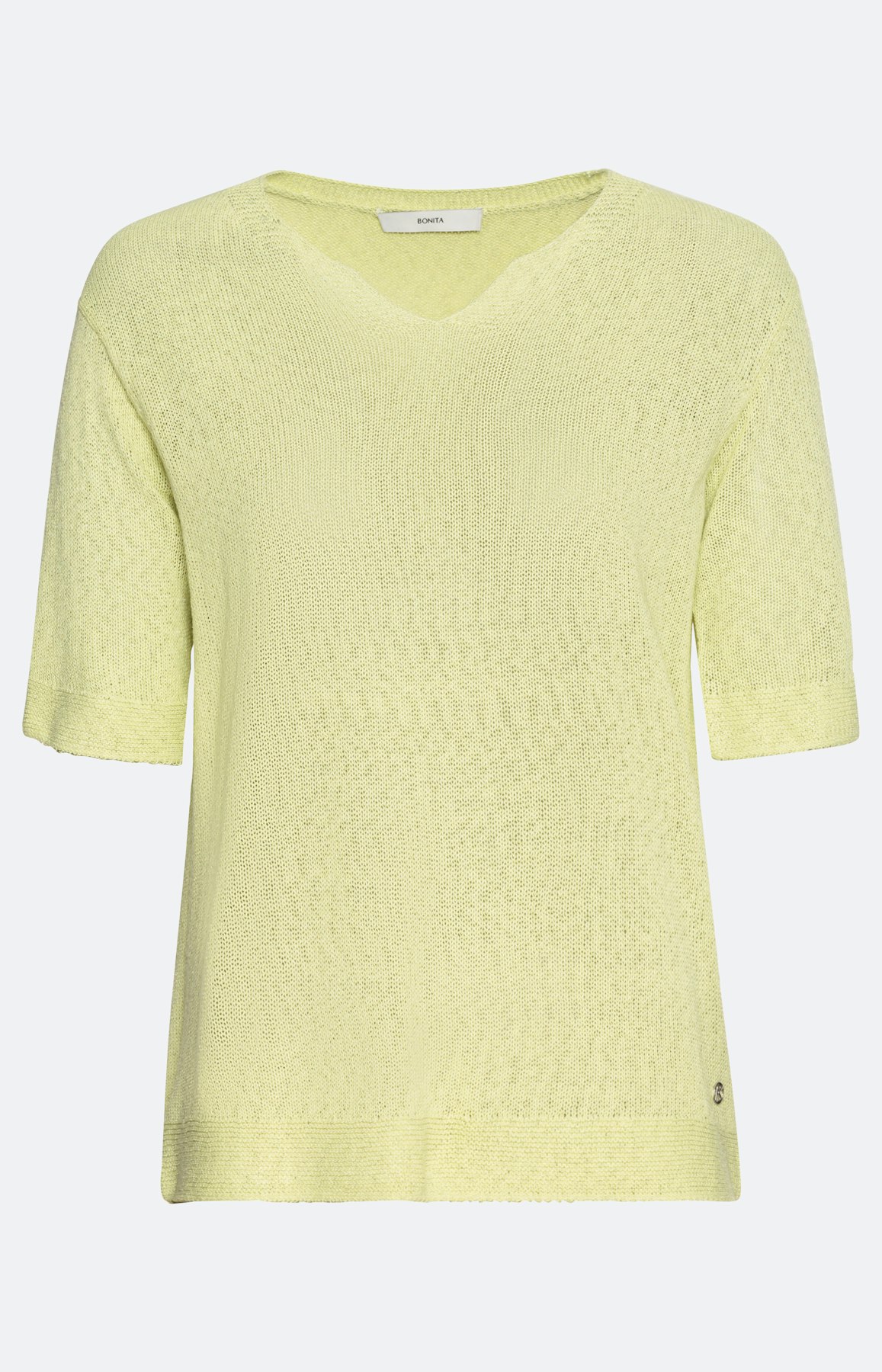 luftiger Halbarm-Pullover, gelb