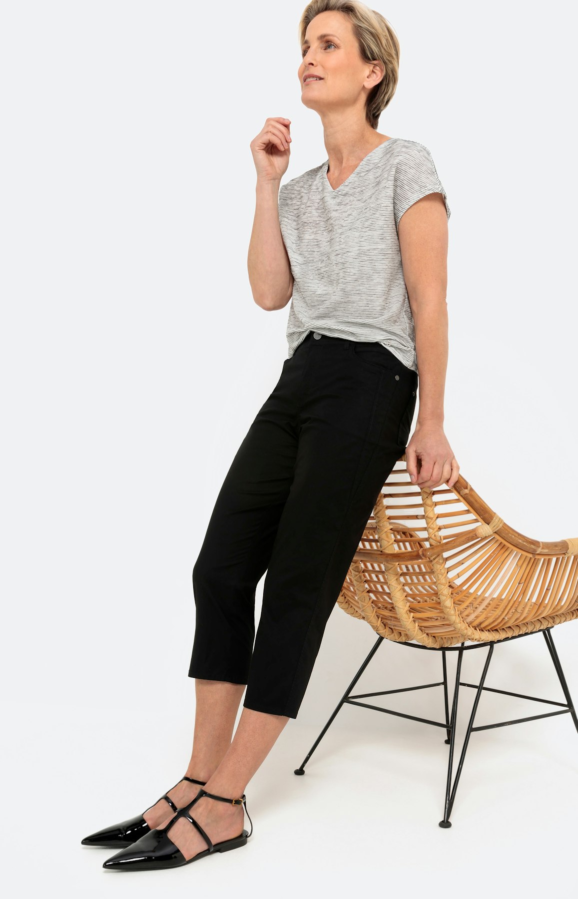 Capribroek in papertouch, zwart