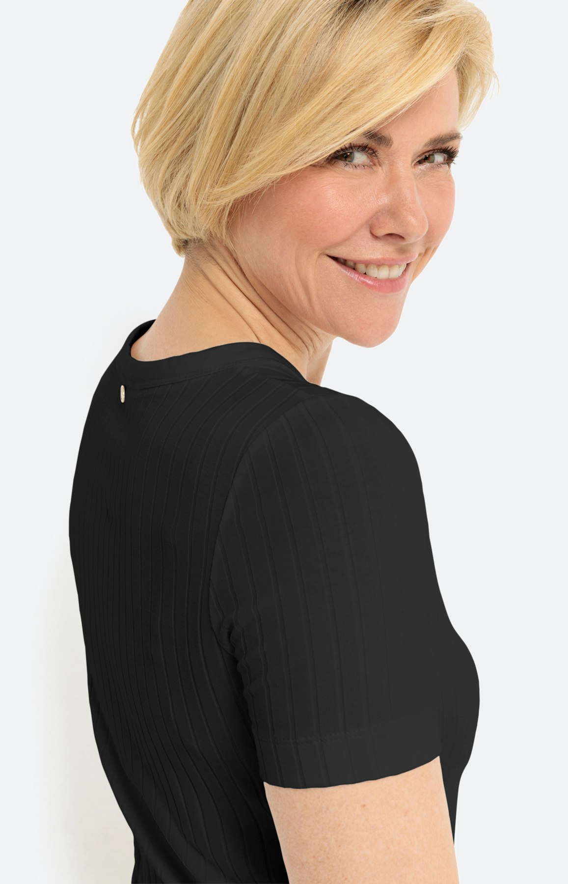 Kurzarm T-Shirt aus Rippjersey