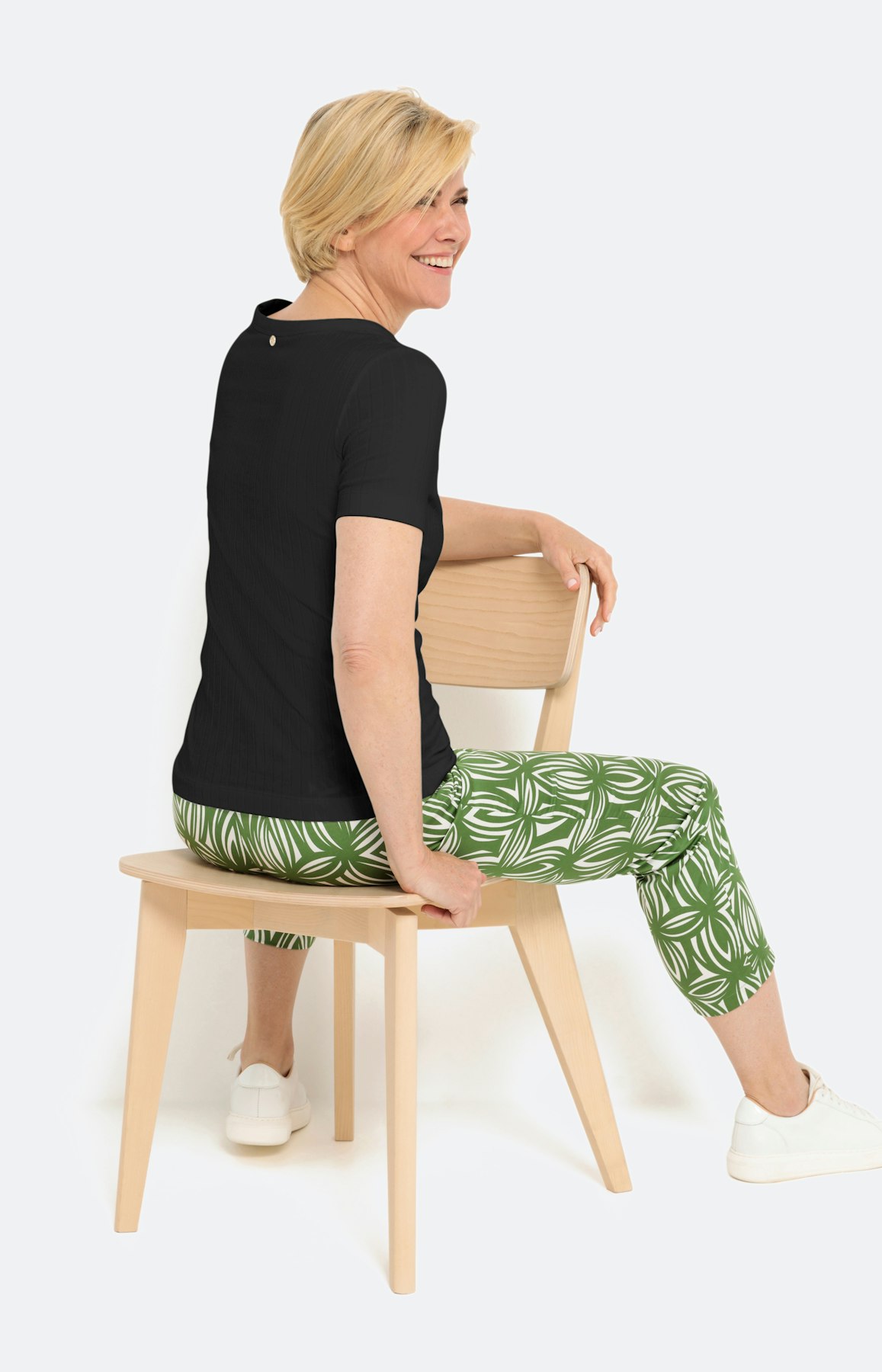 Kurzarm T-Shirt aus Rippjersey