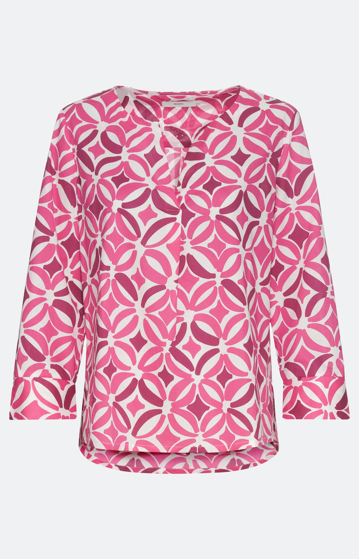 Gemusterte Bluse mit 3/4-Ärmel