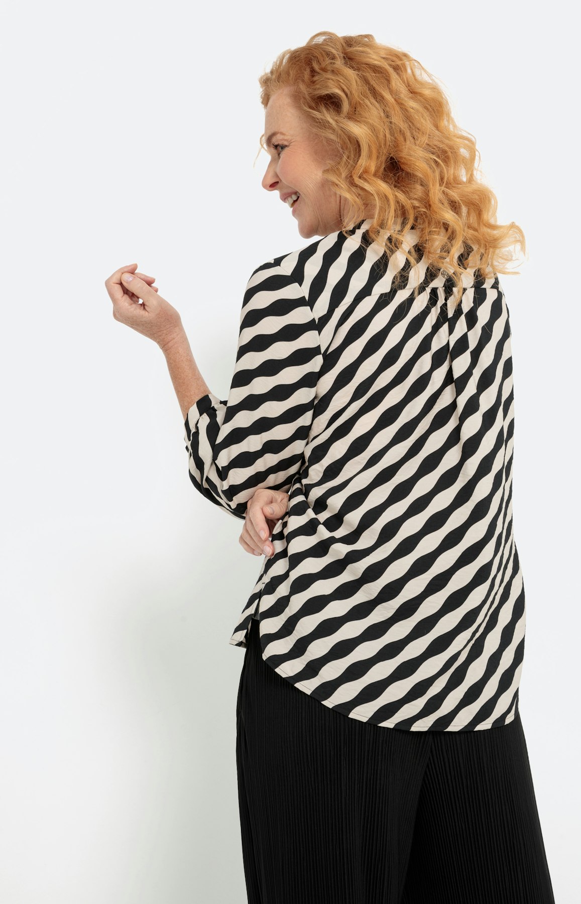 Blouse met 3/4-mouwen & lichte structuur
