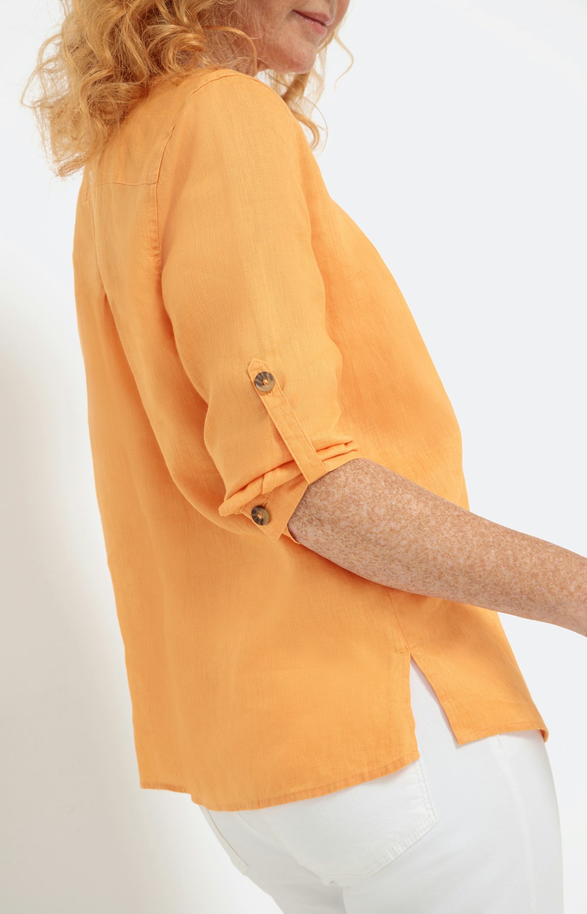 Linnen blouse met lange mouwen