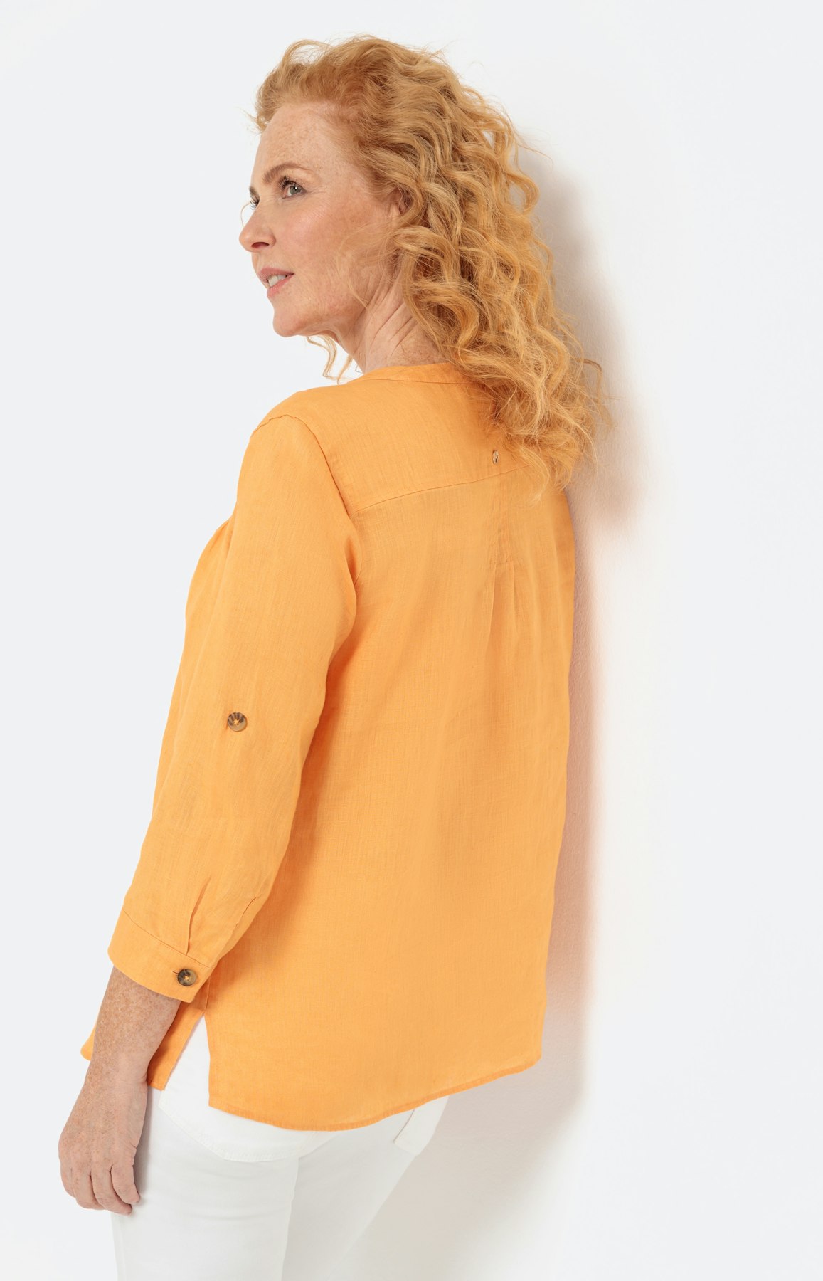 Linnen blouse met lange mouwen