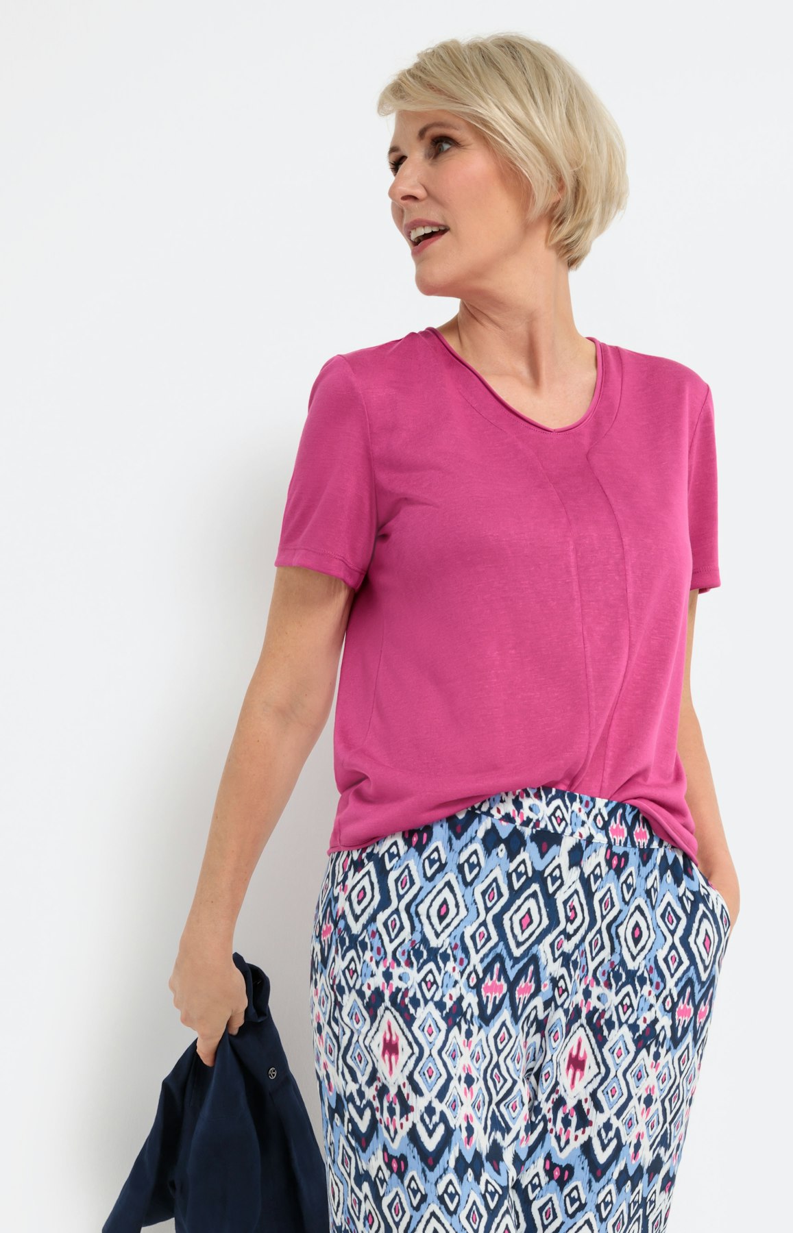 Unifarbenes T-Shirt mit Kurzarm