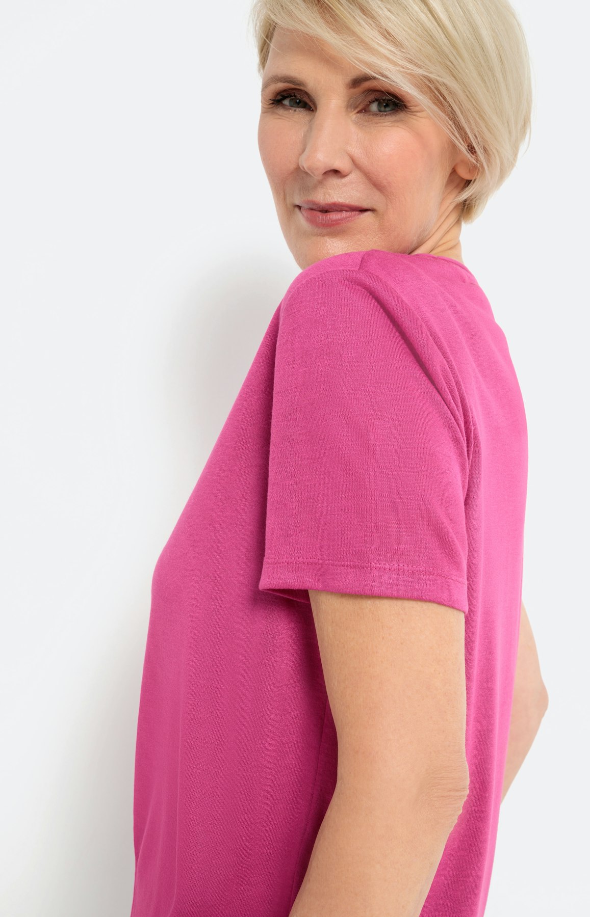 Unifarbenes T-Shirt mit Kurzarm