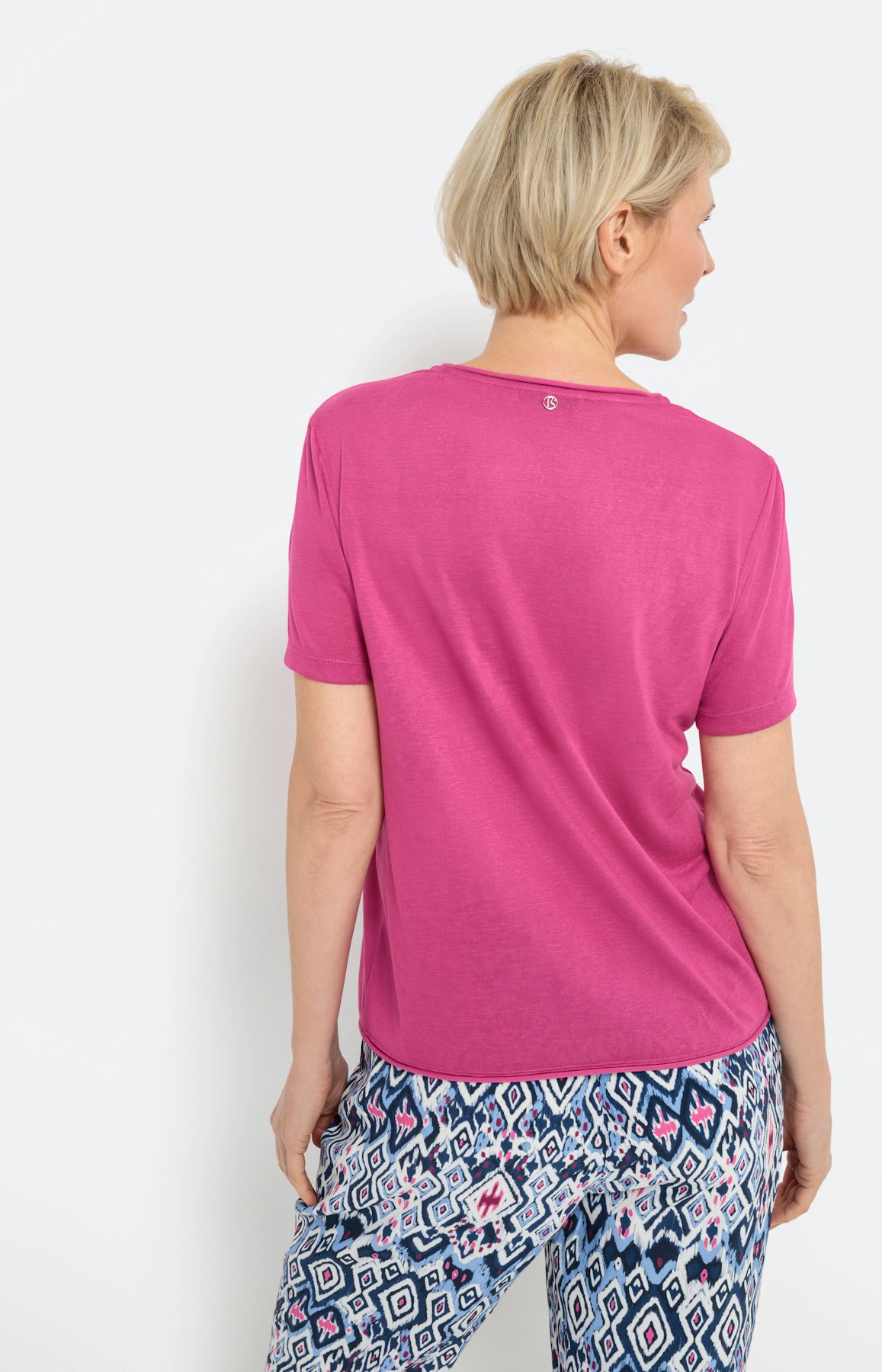 Unifarbenes T-Shirt mit Kurzarm