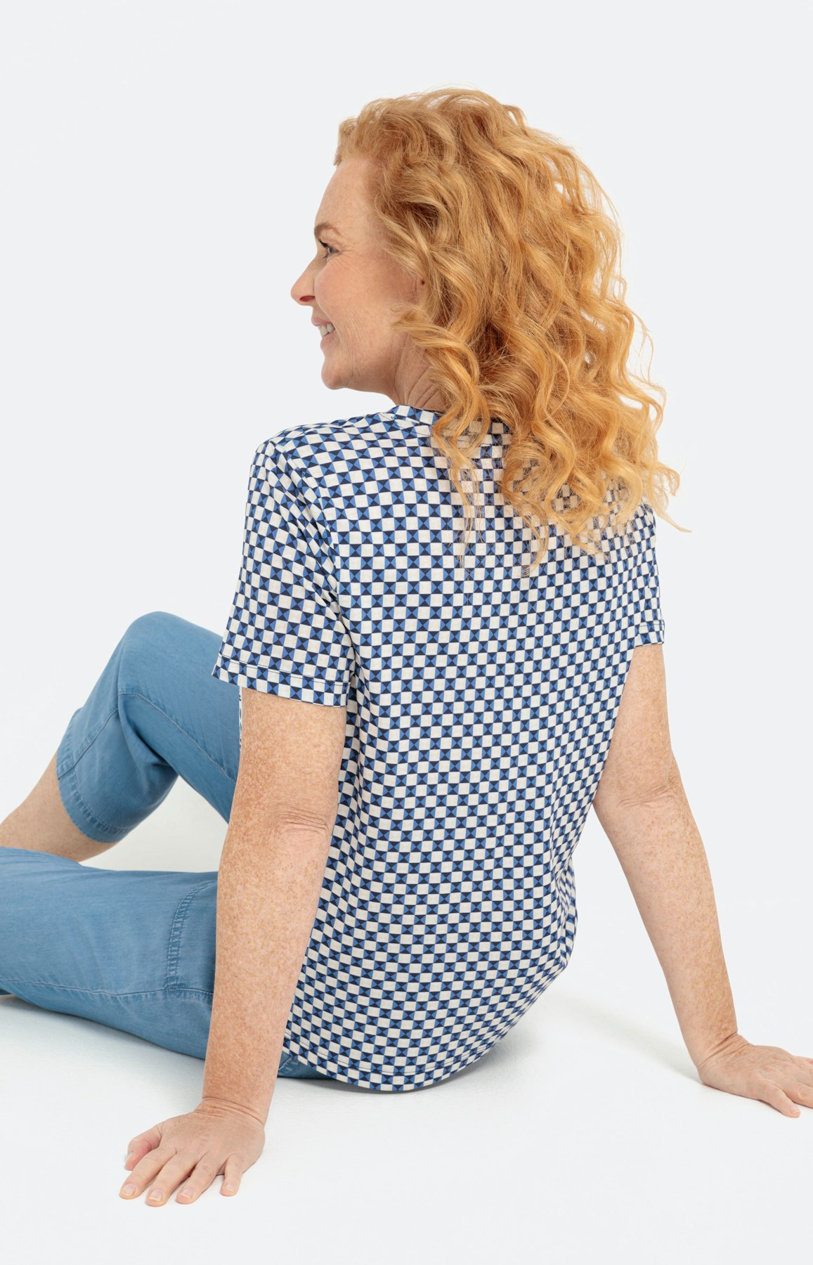 Gedessineerd shirt met korte mouwen