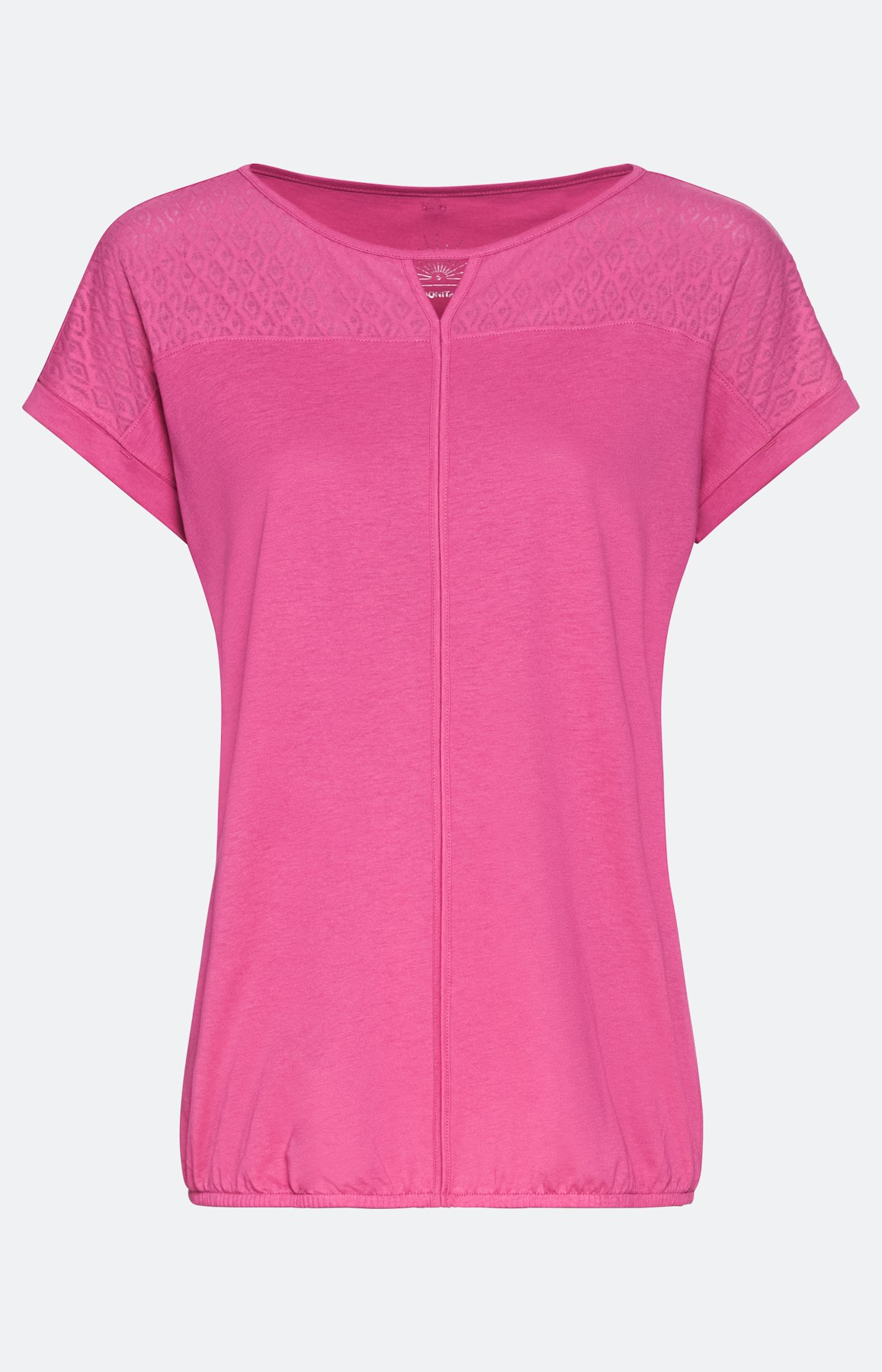 Shirt met korte mouwen en schouderpas