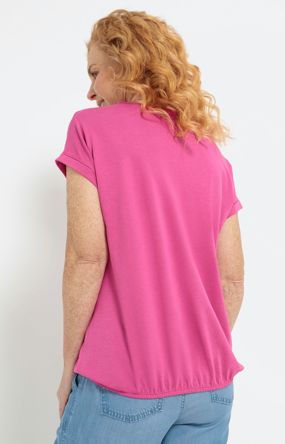 Shirt met korte mouwen en schouderpas