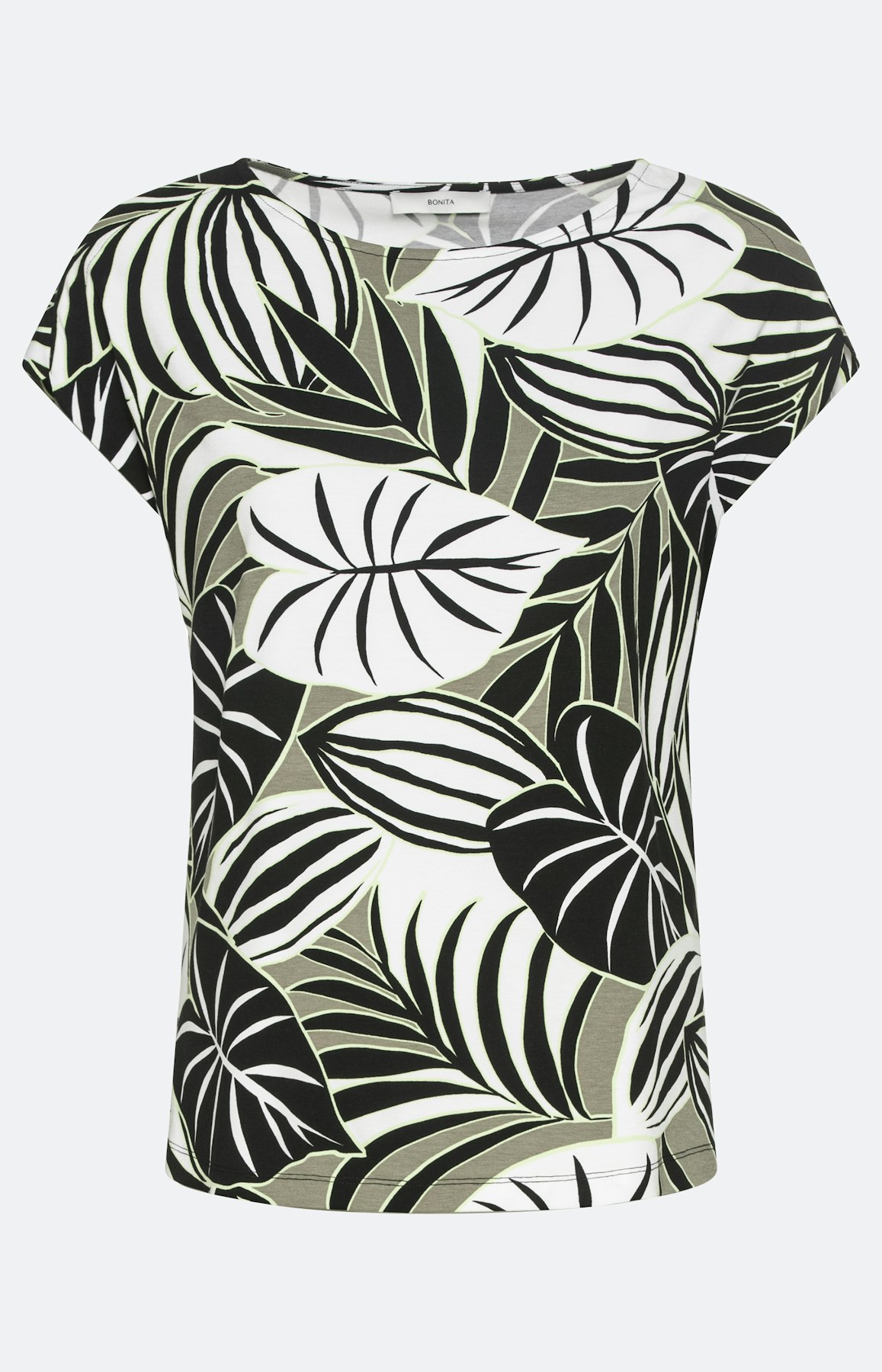 Tropisch gemustertes Shirt mit Kurzarm