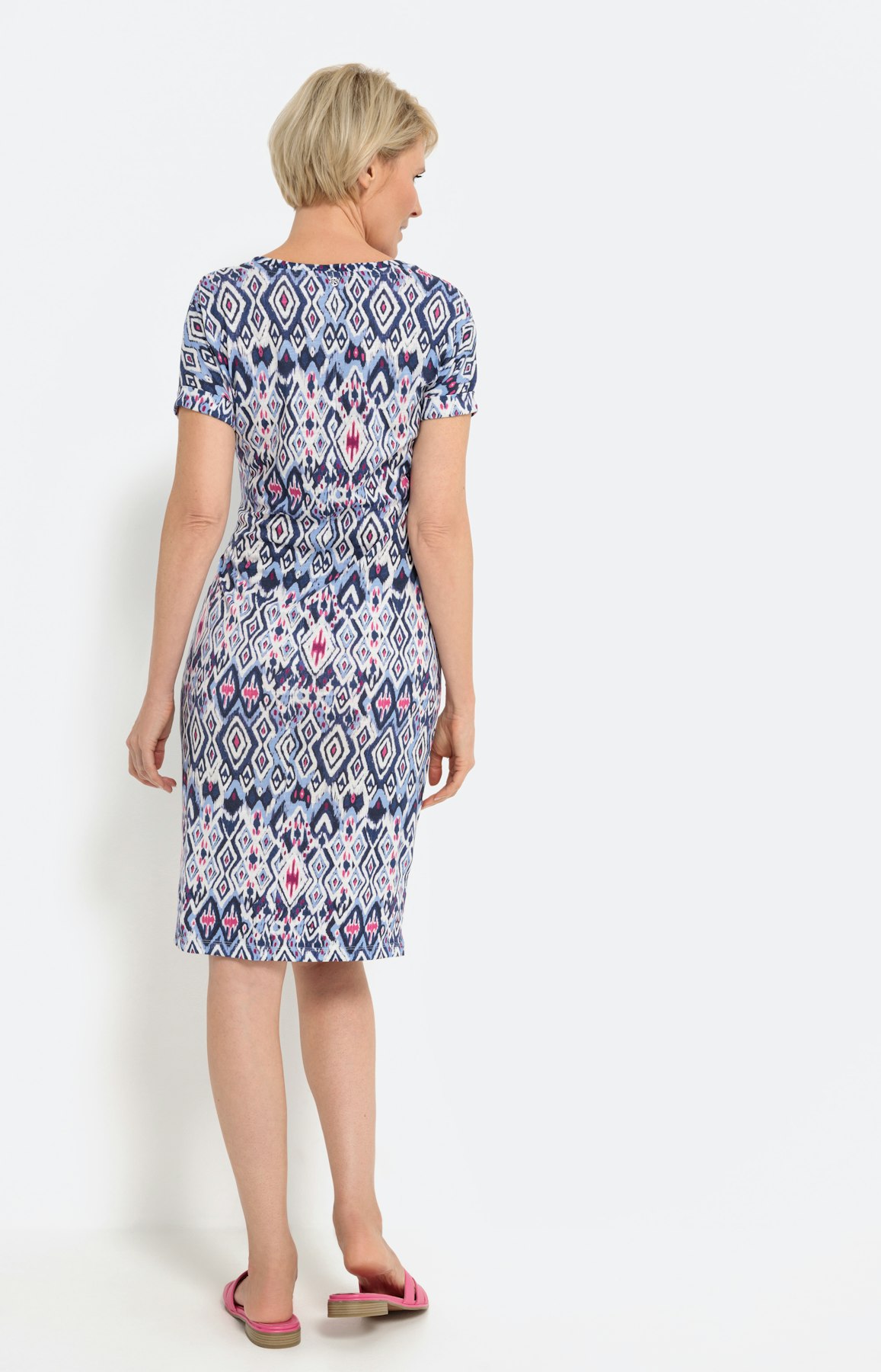 Vrouwelijk jerseyjurk, met motief