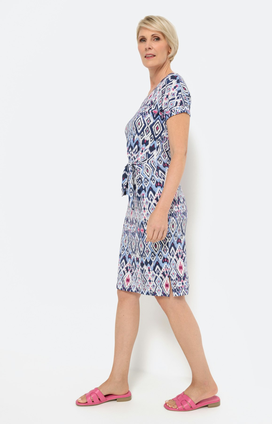 Vrouwelijk jerseyjurk, met motief