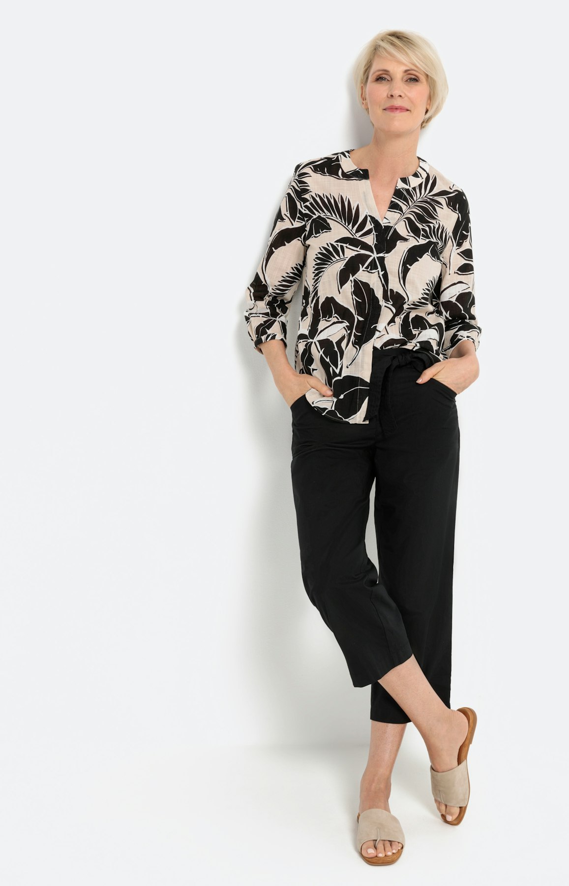 Blouse met print en 3/4-mouwen