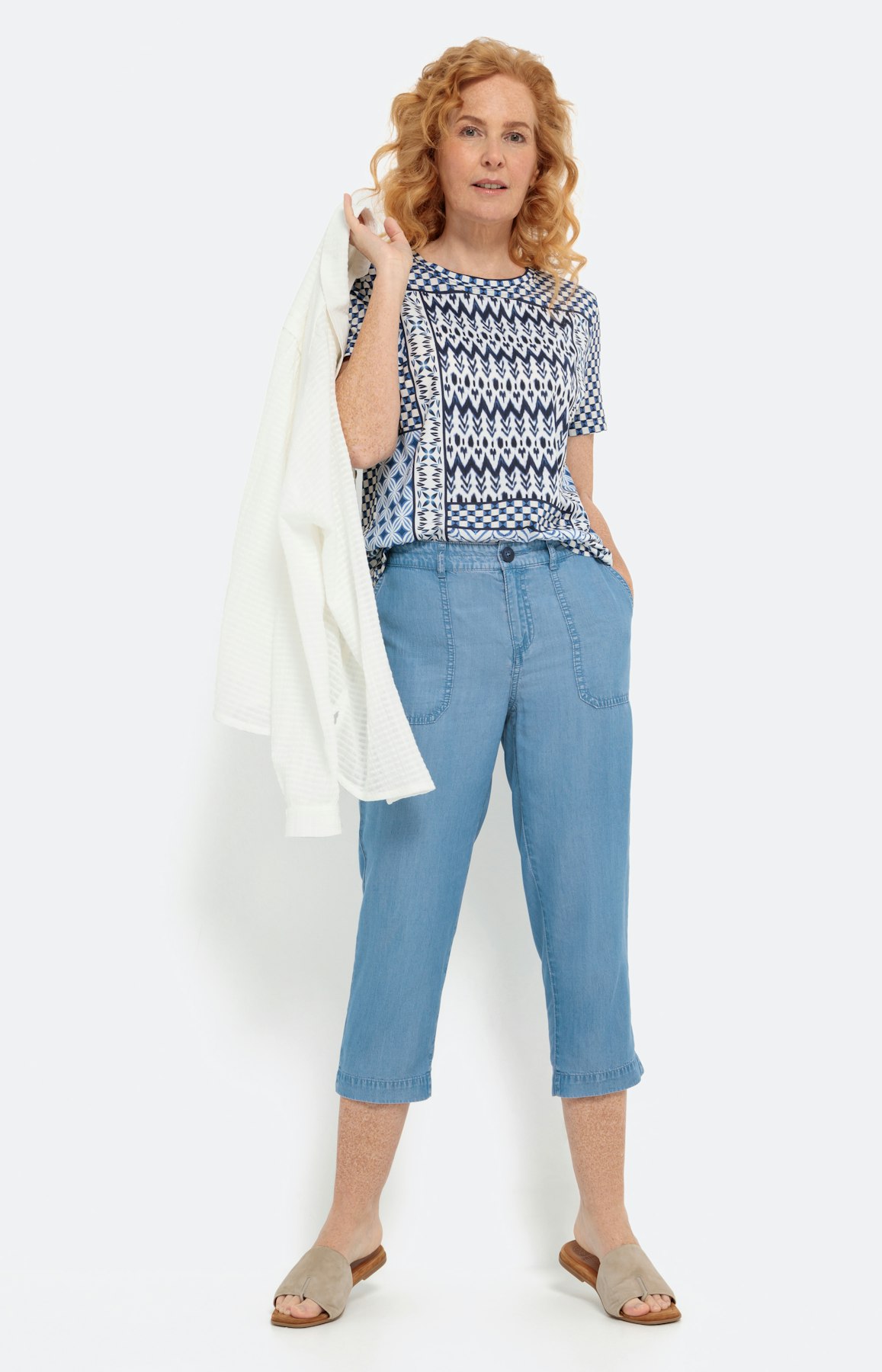 Lyocell Capribroek, medium blue