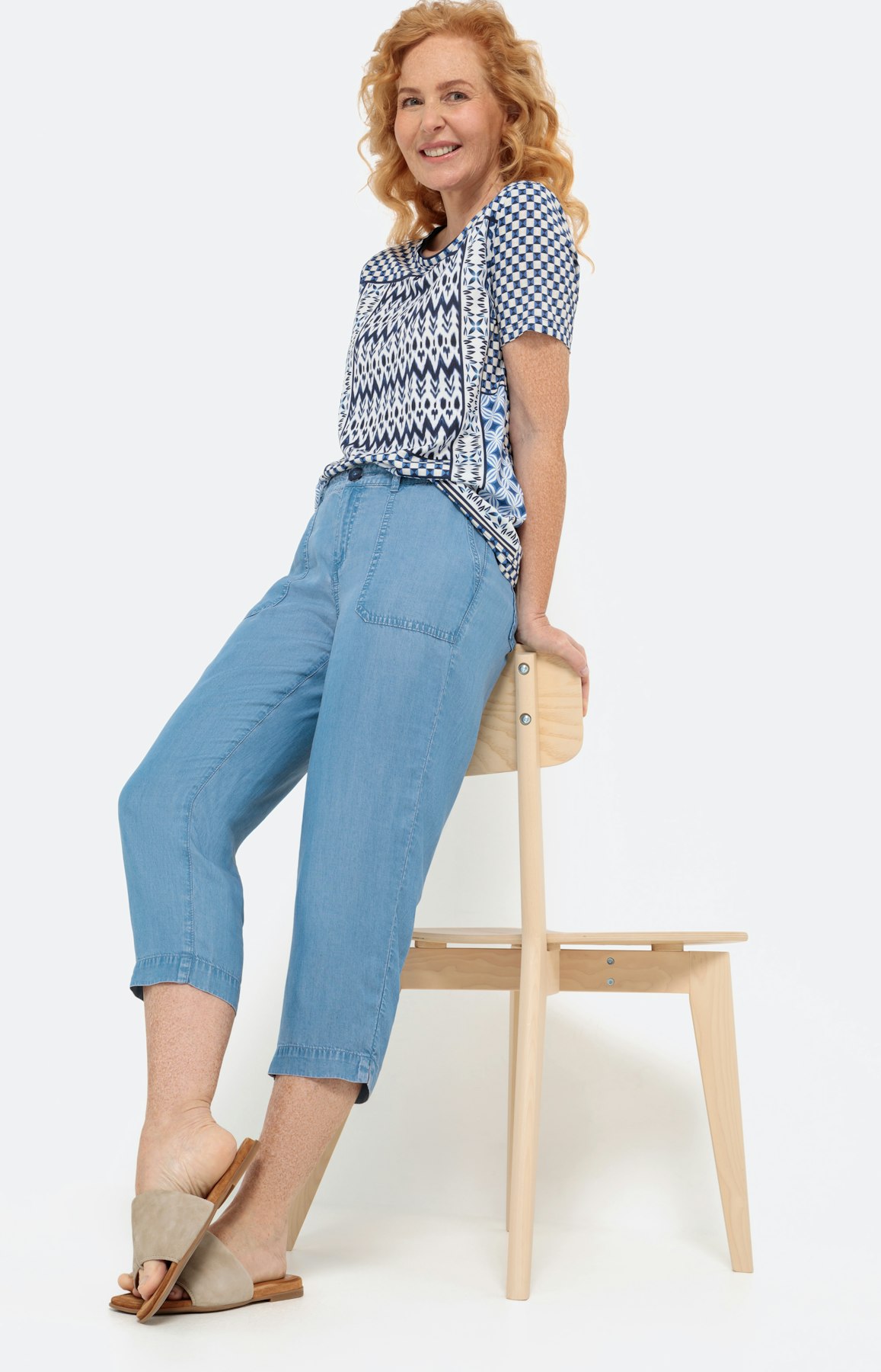 Lyocell Capribroek, medium blue