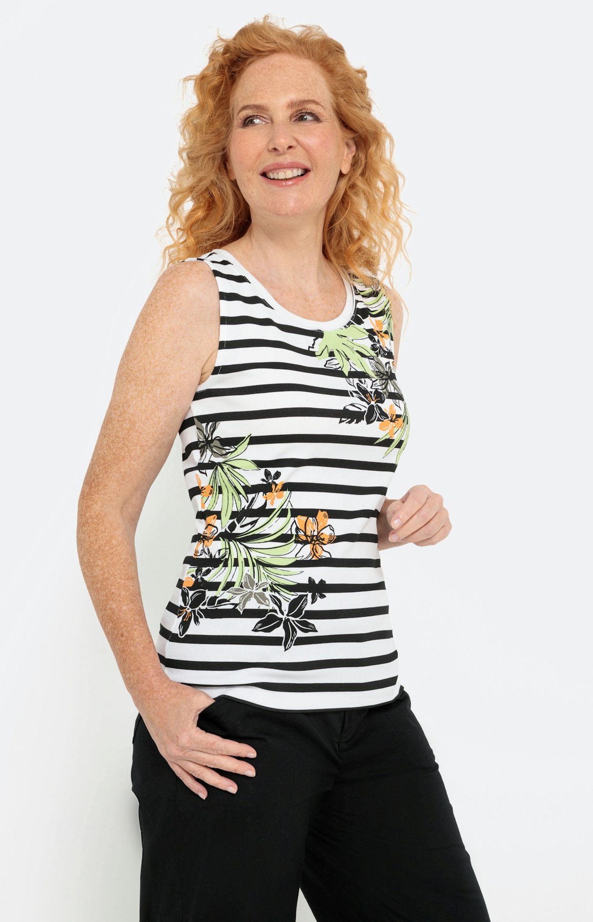 Gestreepte, mouwloze top