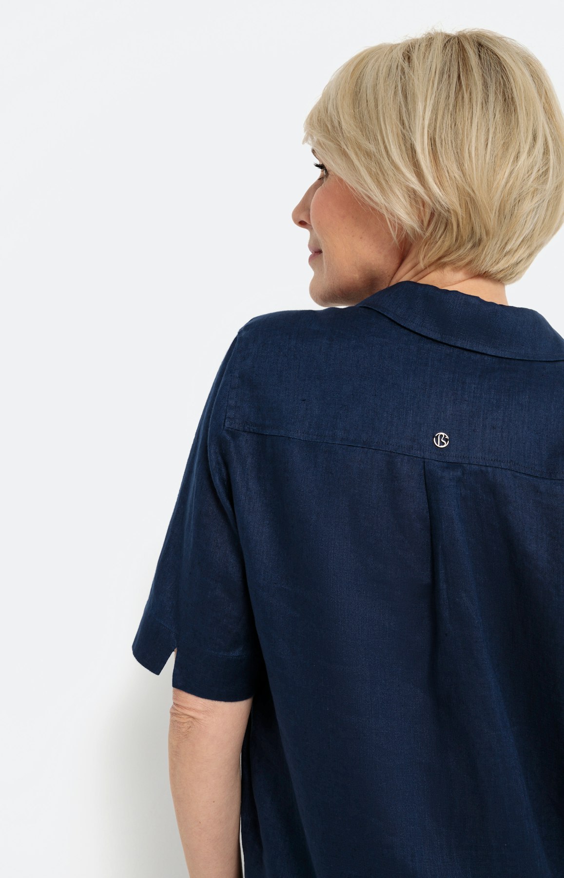 Linnen overhemd blouse, blauw