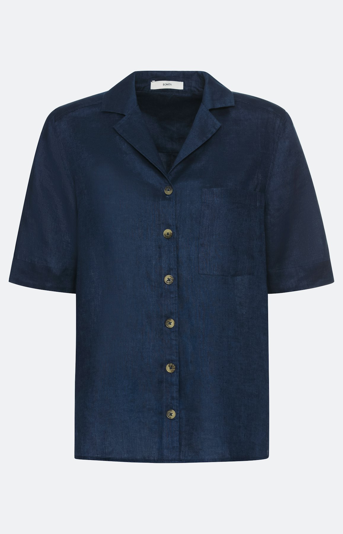 Linnen overhemd blouse, blauw