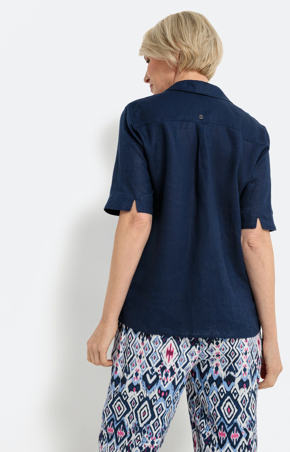 Linnen overhemd blouse, blauw