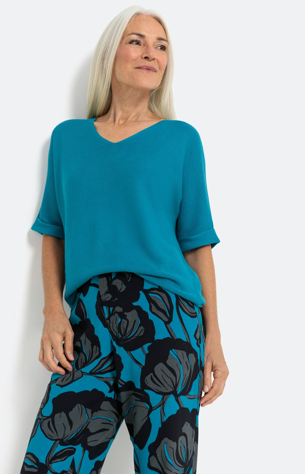 Legerer Pullover mit Halbarm