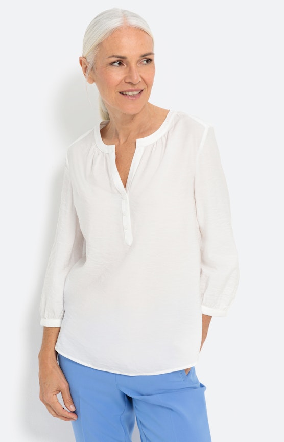 Gestructureerde blouse met 3/4-mouwen