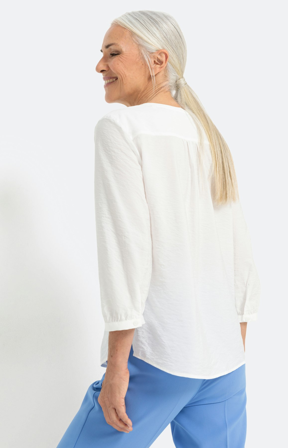 Gestructureerde blouse met 3/4-mouwen