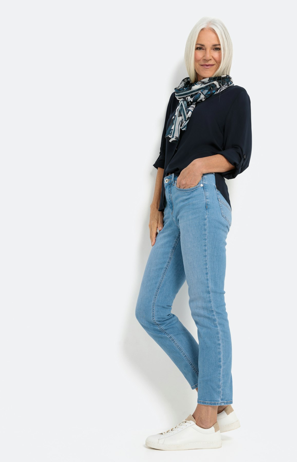 Effen blouse met lange mouwen