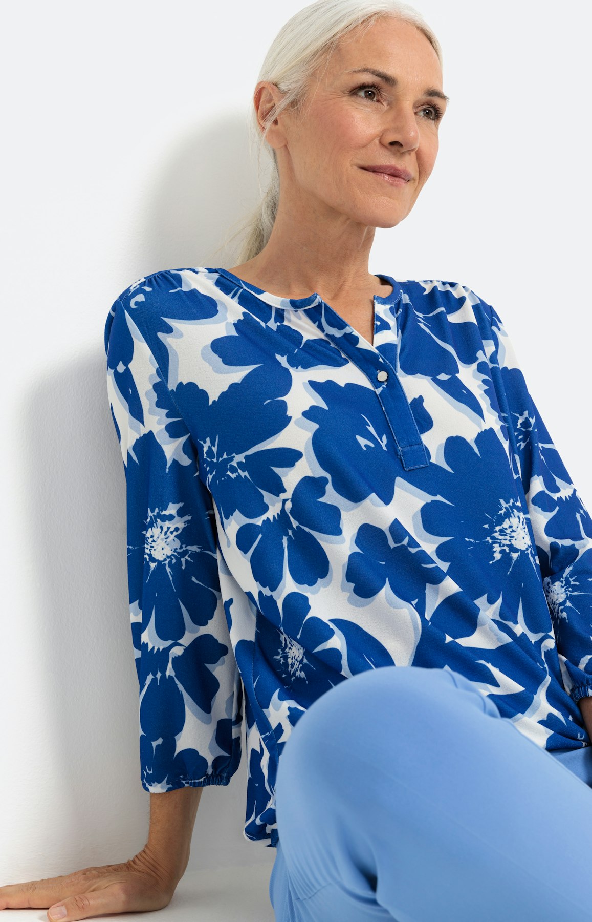 Geblümtes Shirt mit 3/4-Ärmel