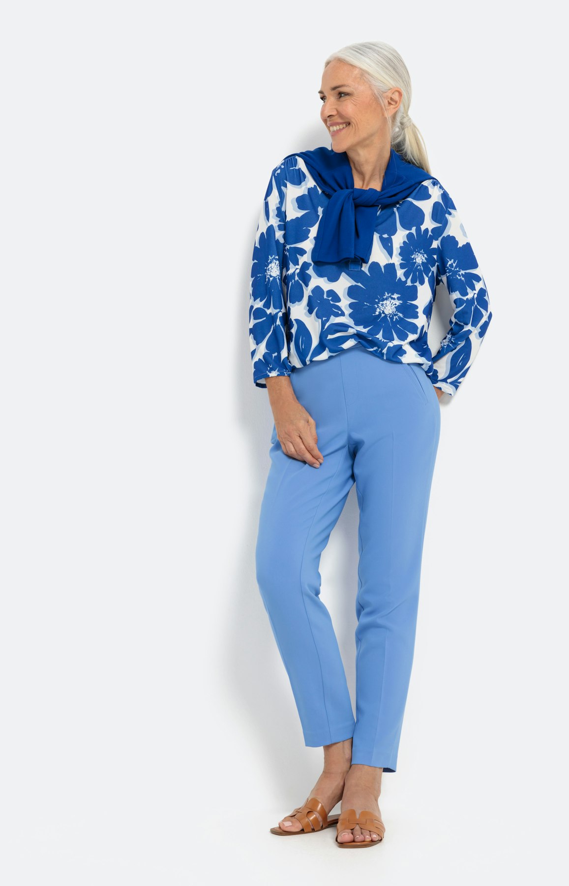 Geblümtes Shirt mit 3/4-Ärmel