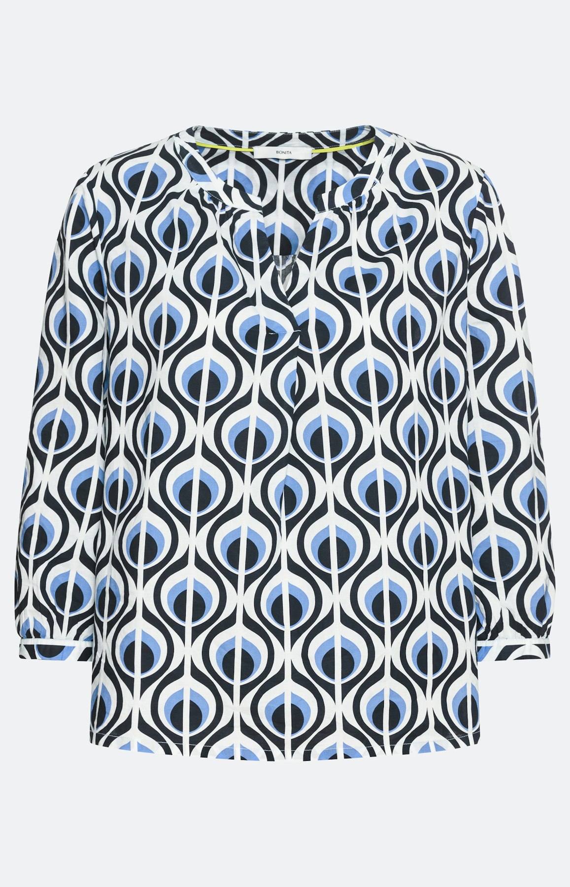 Bluse mit 3/4-Ärmel und Retromuster