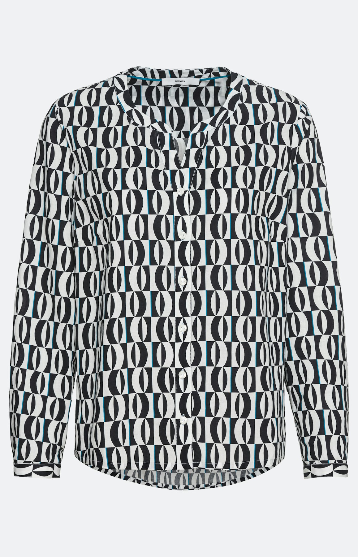 Blouse van cotton voile met lange mouwen